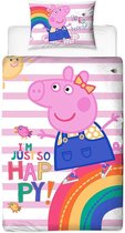 Peppa Pig Hooray -Dekbedovertrek - Eenpersoons - 135 x 200 cm - Multi
