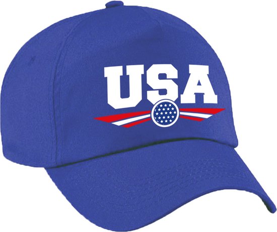 Amerika / USA landen pet - blauw - volwassenen - Baseball caps - WK / Olympische spelen outfit