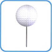 Golfbal Tee marker inclusief stalen pin - Classic dimple - wit - 6 Stuks