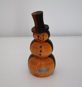 houten hand gedraaide sneeuwman