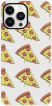 ADEL Siliconen Back Cover Softcase Hoesje Geschikt voor iPhone 13 Pro Max - Junkfood Pizza