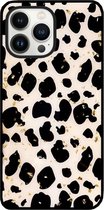 ADEL Siliconen Back Cover Softcase Hoesje Geschikt Voor iPhone 13 Pro Max - Luipaard Bling Glitter