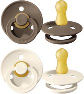 Bibs Speen Set 0 6 Maanden | Fopspeen Duo Set 2 Stuks | Dark Oak, Ivory by Le Beau