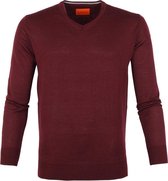 Suitable Merino Pullover V Bordeaux Rood