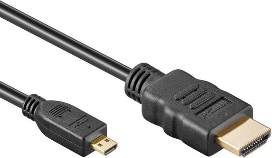 HDMI kabel - Micro HDMI type-D - 10.2 Gbps - 4K@30 - Male to Male - 0.5 Meter - Zwart - Allteq