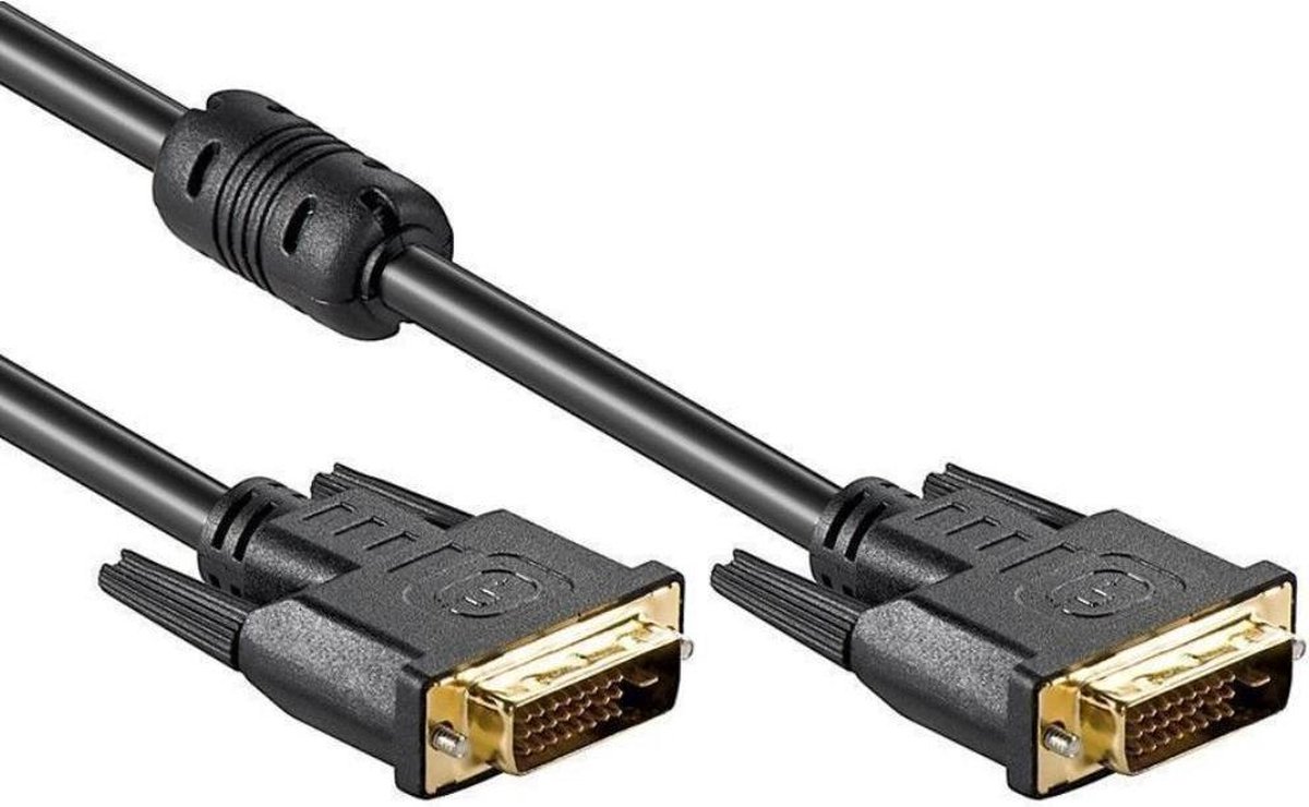 DVI-D kabel - Dual link - Verguld - 1.5 meter - Zwart - Allteq - Allteq