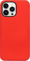 ADEL Siliconen Back Cover Softcase Hoesje Geschikt voor iPhone 13 Pro - Rood