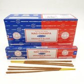 Satya Sai Baba - Nag Champa & Dragonś Blood Incense - wierook stokjes - 1 box met 12 doosjes - Combo Series