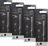 Parker Ballpen vulling - refill - zwart Fine - 4 stuks