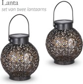 Lanta® Zonne-energie Buitenlamp - 2 stuks - Buitenlamp - Tuin Lantaarn - Verlichting Buiten - Sfeervol & Waterproof