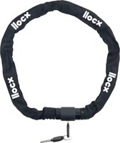 LLOCX Kettingslot van 1 Meter + 2 Sleutels - 5mm Roestvrij Staal - 900gr. Aluminium - Krasvrij en Scheurvrij - Zwarte Sleeve - Sluiting met Anti-Stofklep