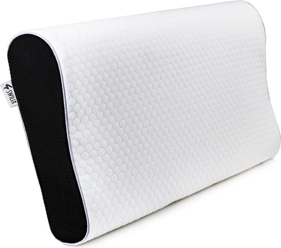 SWILIX ® Hoofdkussen Nekklachten – Traagschuim Hoofdkussen – Slaapkussen - Orthopedisch & Ergonomisch Hoofdkussen – Voor Hoofd, Nek en Schouders  50 x 30 x 11