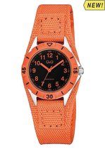 Q&Q-Stoer jongens horloge-Klittenband sluiting-Oranje-QZ75J355