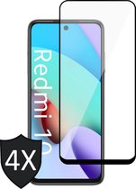 Xiaomi Redmi 10 - Beschermglas Full Screenprotector - Glas Screen Protector - 4 Stuks