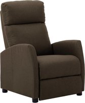 Fauteuil verstelbaar bruin stof 67x86x100 cm