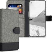 kwmobile telefoonhoesje voor OnePlus Nord CE 5G - Hoesje met pasjeshouder in grijs / zwart - Case met portemonnee