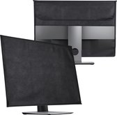 kwmobile hoes voor 27-28" Monitor - PC cover met 2 vakken aan de achterzijde - Monitor beschermhoes in zwart