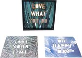 Lichtbox met verschillende platen |Led| 3 verschillende platen| Houtenbox | Qoutes | Motiverend |Cadeau | Woonkamer & Slaapkamer|