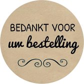 Kraft stickers bedankt bestelling Ø 40mm - 48 stuks | etiketten sluitzegel