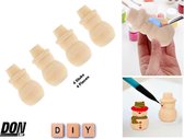 4 Stuks – Houten Kerstsneeuwpop Peg Doll – DIY Craft Toys 4+ Jaar – Kerst DIY Sneeuwpop Ornament – Houten Mensen Blanco – DIY Peg Doll Toy – Art Craft Projects  - Blanco Houten Kerstpoppen – 