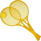 Beach Ball rackets 2 stuks en bal 54 cm geel