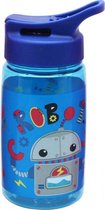 drinkfles junior 500 ml tritan blauw/transparant/grijs