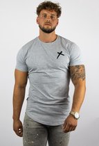 REJECTED CLOTHING - Grijs Zwarte T shirt - Limited Edition - Slim Fit - Maat S