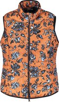 SAMOON Dames Bodywarmer met bloemenmotief Caramel Brown gemustert-46