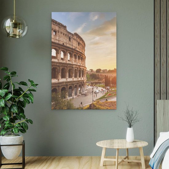 Artaza - Peinture sur toile - Colisée au coucher du soleil en Italie - 60x90 - Photo sur toile - Impression sur toile