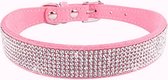 Hondenhalsband - kattenhalsband - roze - maat s