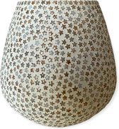 Windlicht Votive Cosmo M - wit / goud - 14x14x14cm - MrsBloom - kerst
