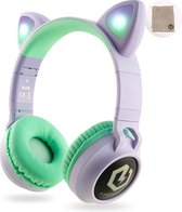 PowerLocus Buddy Draadloze On-Ear Koptelefoon voor Kinderen - Paars/Teal