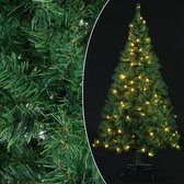 Kerstboom 150cm, kunstkerstboom, met 100 LED lampjes, met verlichting, donkergroen