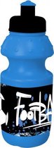 drinkfles Football jongens 350 ml zwart/blauw