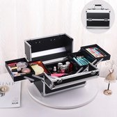 LORIOTH® Make Up Koffer - Grote Make Up Box - Draagbare Cosmetica Organizer - Beautycase - Zwart