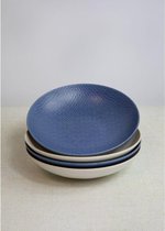 Pastakom, Set van 4 Stuks, 22 x 5 cm, Blauw en Crème Reliëf - KitchenCraft