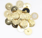 100 Gouden metalen knoop 23mm Vintage blazerknopen Anker stijl Italiaanse kwaliteit