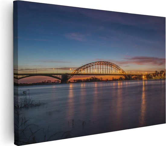 Artaza - Peinture sur toile - Pont Waal à Nimègue - 30x20 - Klein - Photo sur toile - Impression sur toile