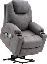 Bobby's Elektrische Massagestoel - Massagestoel - Kunstleer - Relax stoel - Chill stoel - Grijs - Tv stoel - Sta Op Functie - Warmtefunctie - Lig en trilfunctie - 85 x 94 x 100 cm