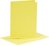 set van 6 blanco kaarten en enveloppen 10,5x15 cm geel