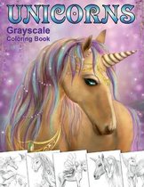 Unicorns. Grayscale Coloring Book