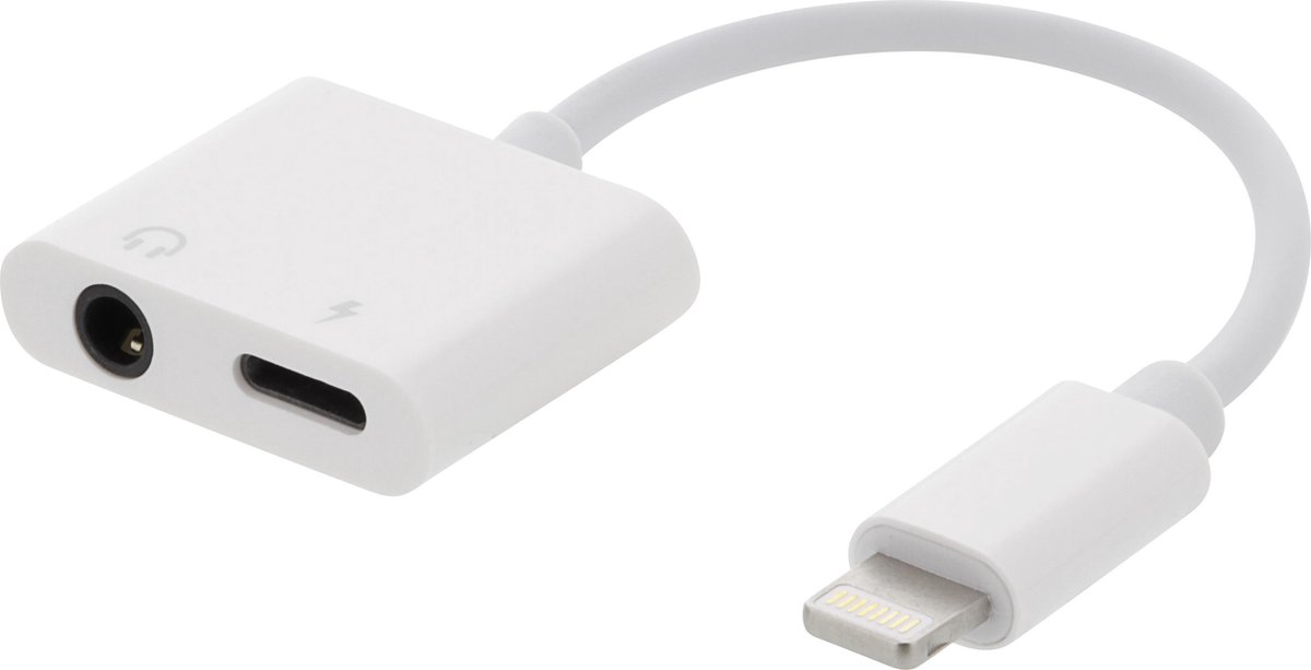 DELTACO EPZI IPLH-594 Lightning naar 3,5 mm audio-adapter - Wit