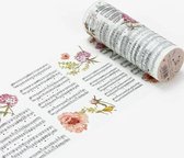 washi tape - vintage muzieknoten & bloemen | 10cm x 5m