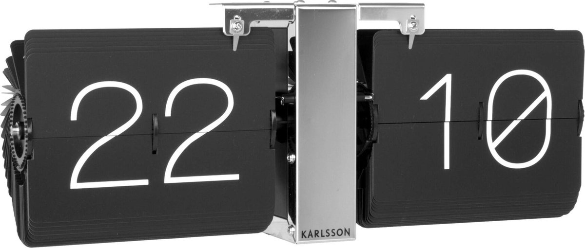 Rode datum gemiddelde bezorgdheid Karlsson - Flip clock No Case - Tafelklok - Metaal - 8,5x14x36cm - Zwart |  bol.com
