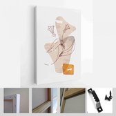 Schilderen Muur Foto's Home Room Decor. Moderne abstracte kunst botanische kunst aan de muur. Boho. Minimal Art Bloem op Geometrische Vormen Achtergrond - Modern Art Canvas - Verti