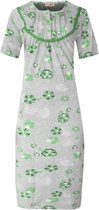 Nachthemd lang met korte mouwen M 38-42 grijs/groen