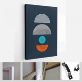 Een trendy set van abstracte zwarte handgeschilderde illustraties voor briefkaart, social media banner, brochure cover ontwerp of wanddecoratie achtergrond - moderne kunst canvas -