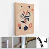 Abstracte botanische organische kunst illustratie. Set van zachte kleur schilderij kunst aan de muur voor huisdecoratie - Modern Art Canvas - Verticaal - 1957430671