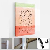 Set van abstracte handgeschilderde illustraties voor briefkaart, Social Media Banner, Brochure Cover Design of wanddecoratie achtergrond - moderne kunst Canvas - verticaal - 188385