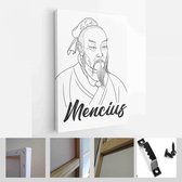 Onlinecanvas - Schilderij - Mencius; Mengzi Was Een Chinese Confucianistische Filosoof Art Verticaal - Multicolor - 40 X 30 Cm